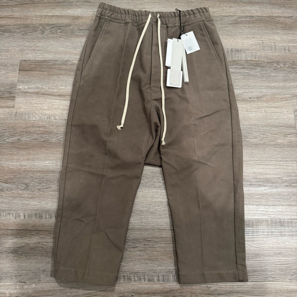 Rick Owens Drawstring Cropped Pants in Dust